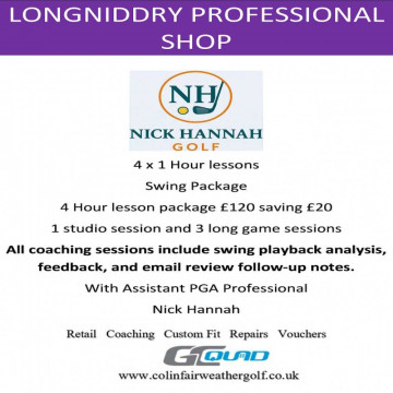 Image for Performance Coaching Package 4 x 40 Minute Lessons - Nick Hannah