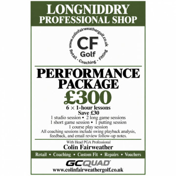 Image for  Performance Package 6 x 1 Hour Lessons with PGA Head Professional Colin Fairweather